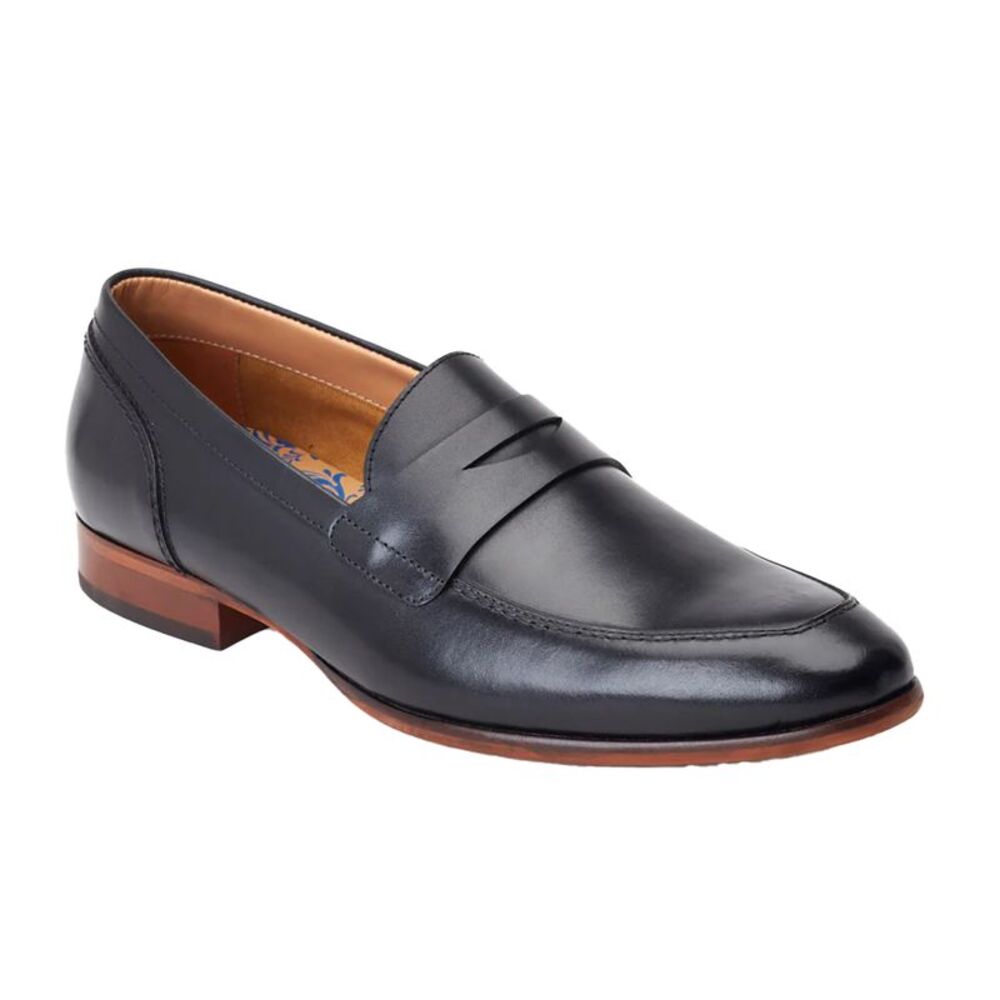 Base London Mens Bruno Leather Penny Loafers / Black
